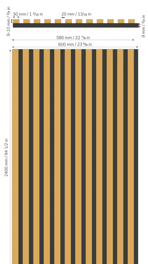 Set Bookmatching de 6 paneles acústicos Slate-Lite ARCTIC WHITE, 240 × 60 cm