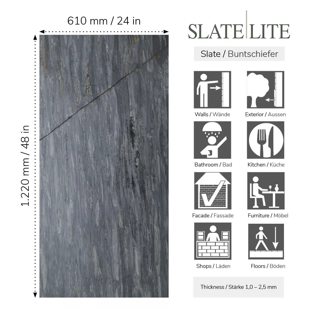 Slate-Lite Rubigo Grey 122x61