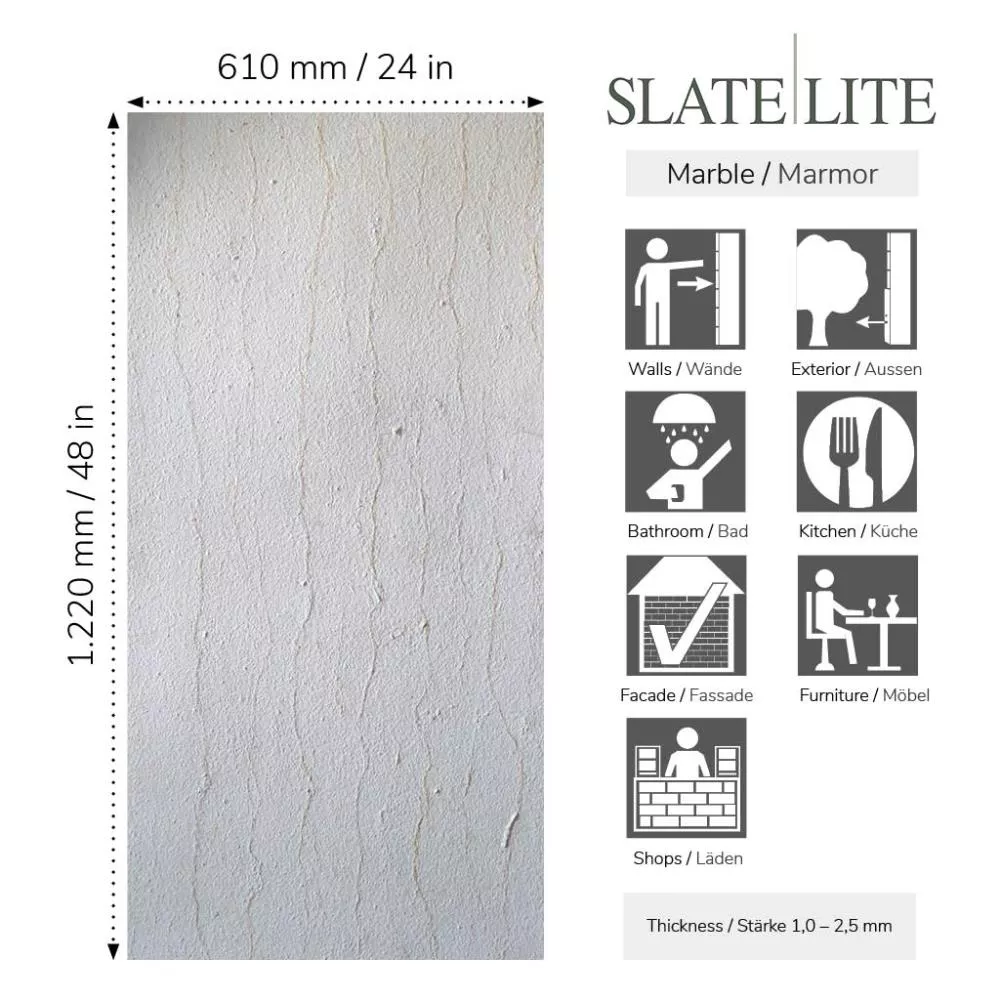 Slate-Lite Silvia Marble 122x61