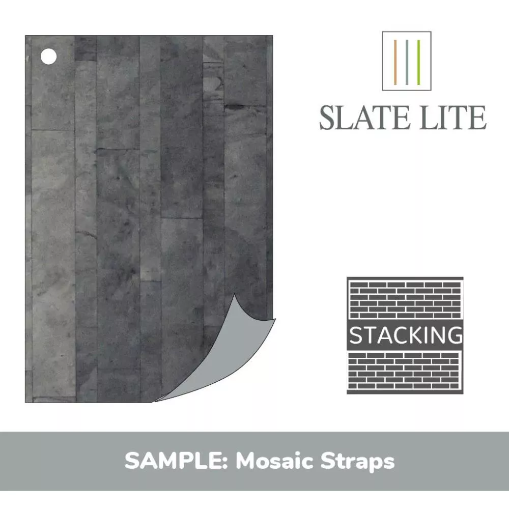 Slate-Lite Muestra Tiras de mosaico Nero 150mmx300mm